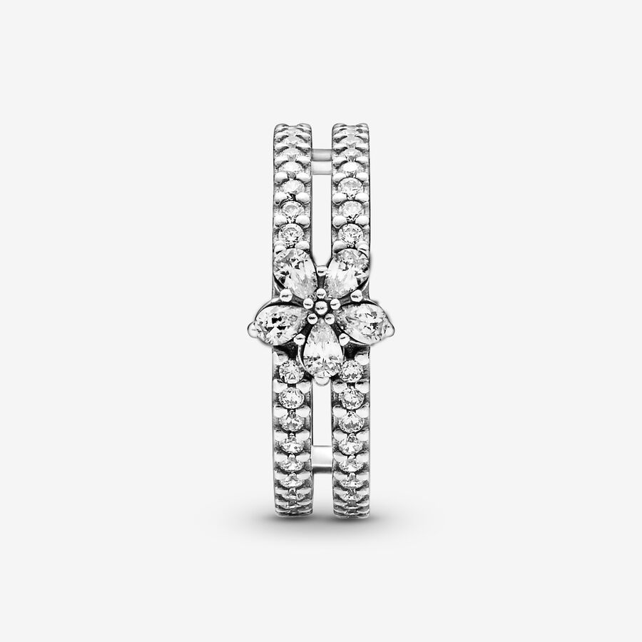 Oświadczenie Pandora Sparkling Snowflake Double Srebrne | VW9680753